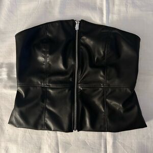 Banana Republic Black Vegan Leather Top